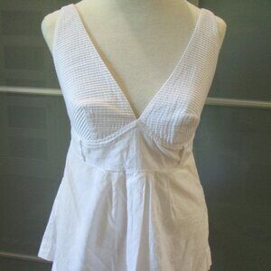 Osklen Halter Style Adjustable Spaghetti Strap Peplum Tank Top